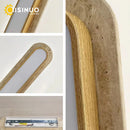 Axyaa Travertine LED Ceiling Light - Solid Wood Color - Natural Stone Decor - Long Strip Lamps