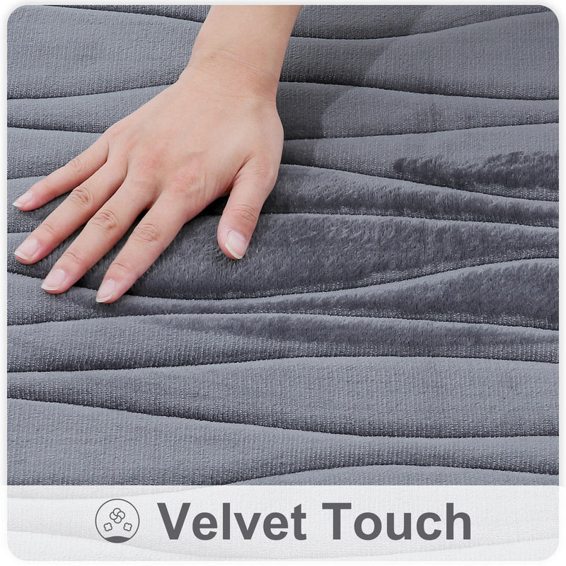 Axyaa Memory Foam Bathroom Rug Set: Non-Slip, Absorbent, Soft U-Shaped and Rectangle Mats