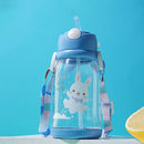 Axyaa 600ml Cartoon Kids Straw Cup | Leakproof BPA-Free Water Bottle for Girls