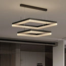 Axyaa Modern Minimalist Square LED Pendant Light Dimmable Chandelier for Living Room & Bedroom