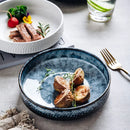 Axyaa Ceramic Plate Set - Hammered Deep & Frosted Shallow Bowl, Japanese Tableware