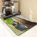 Axyaa Four Seasons Pattern Table Placemats - Absorbent Cup Stand Mats