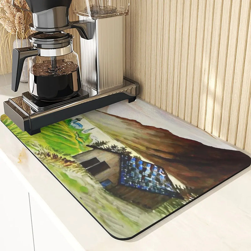 Axyaa Four Seasons Pattern Table Placemats - Absorbent Cup Stand Mats