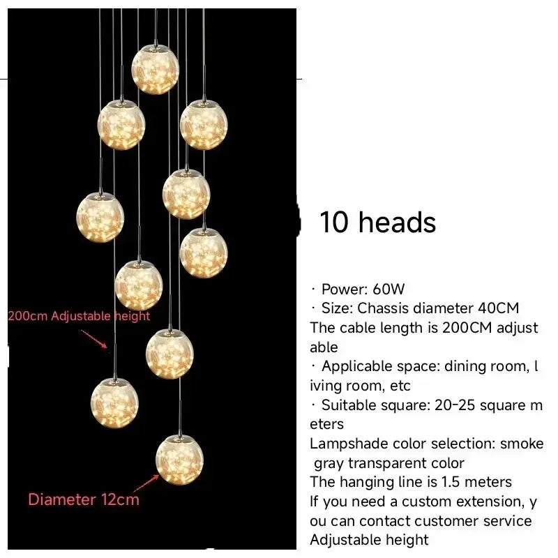 Axyaa Starry Sky Pendant Light for Modern Luxury Living Room Lighting