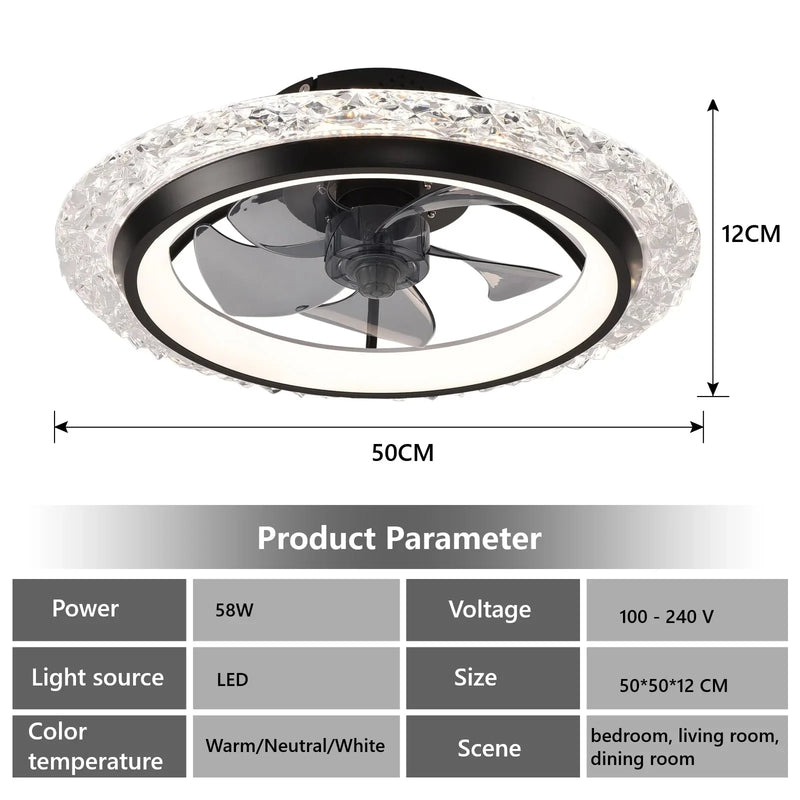 Axyaa Ceiling Fan with Remote Control, 6 Wind Speeds & Modern Design