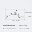 Axyaa Glass Ball Branch Chandelier: Minimalist Modern Light for Dining, Living, Bedroom