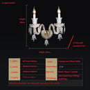 Axyaa Gold/Silver Crystal Wall Lamp, Traditional French Candle Design, LED Lights for Bedside & Aisle