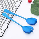 Axyaa Stainless Steel Salad Spoon Fork Set Unique Flatware Cutlery Dining Utensils