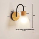 Axyaa Wood Base Glass Wall Lamp Sconce Modern LED Light Fixture