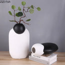 Axyaa Ceramic Vase Set Minimalist Desk Decor Flower Arrangement Room Aesthetic Pieces