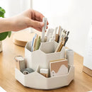 Axyaa Rotating Storage Box: Large Capacity Desktop Organizer for Stationery and Cosmetics
