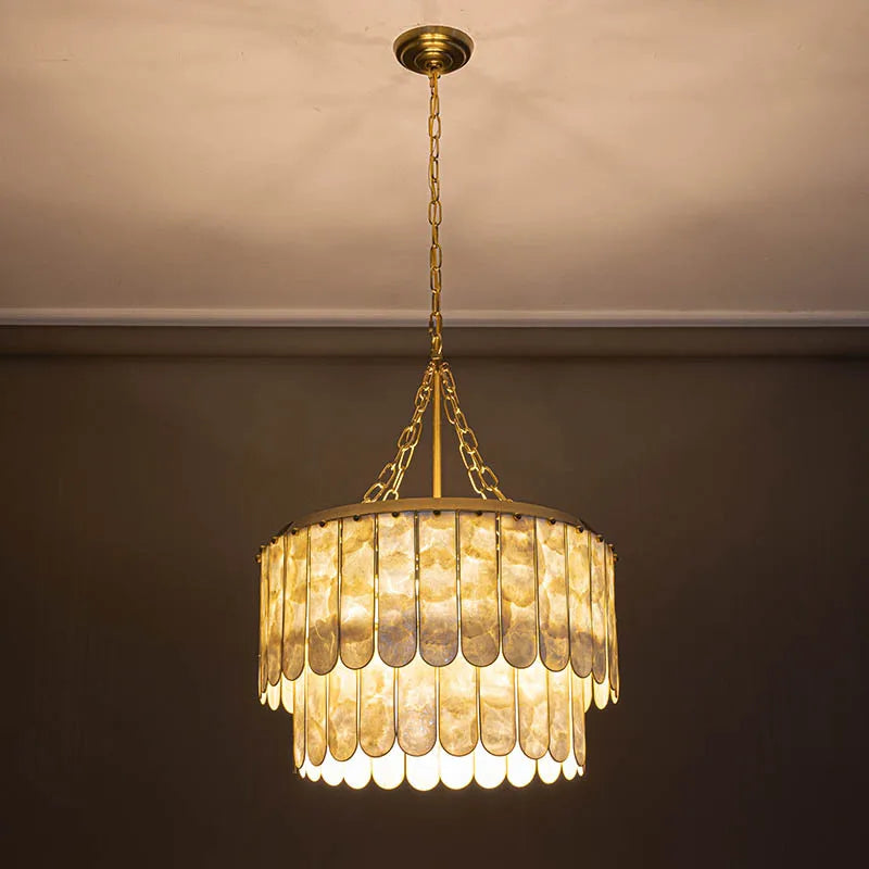 Seashell Chandelier: Axyaa Luxury Tiered Hanging Light Fixtures