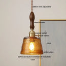 Axyaa Green Glass LED Pendant Lamp with Knob Switch - Copper Chandelier