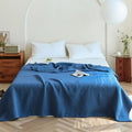 Axyaa Pure Cotton Gauze Throw Blanket, Air Condition Comforter, Solid Jacquard Bed Cover