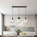 Axyaa Black Glass Cluster Chandelier, Adjustable 3-Light Pendant for Kitchen Island, Dining