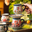 Axyaa Bohemian Tea Set, Vintage Ceramic Mug, 220ml Water Bottle, High-Value Afternoon Tea Home Set