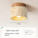 Axyaa Japanese Style Stone Wood Round LED Ceiling Lamp for Living Room; 110V220V