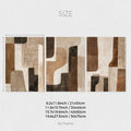 Axyaa 3-Piece Brown & Beige Abstract Wall Art Set, Modern Boho Canvas Poster
