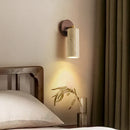 Axyaa Copper LED Wall Light Fixture Yellow Travertine Stone Bedside Lamp Wall Sconce