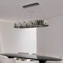 Axyaa Crystal Ceiling Chandeliers: Modern Hanging Light Fixture for Dining & Living Room