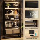 Tribesigns Tall Black Bookcase, 70.8” Large Bookshelf by Axyaa - Heavy Duty Library Organizer