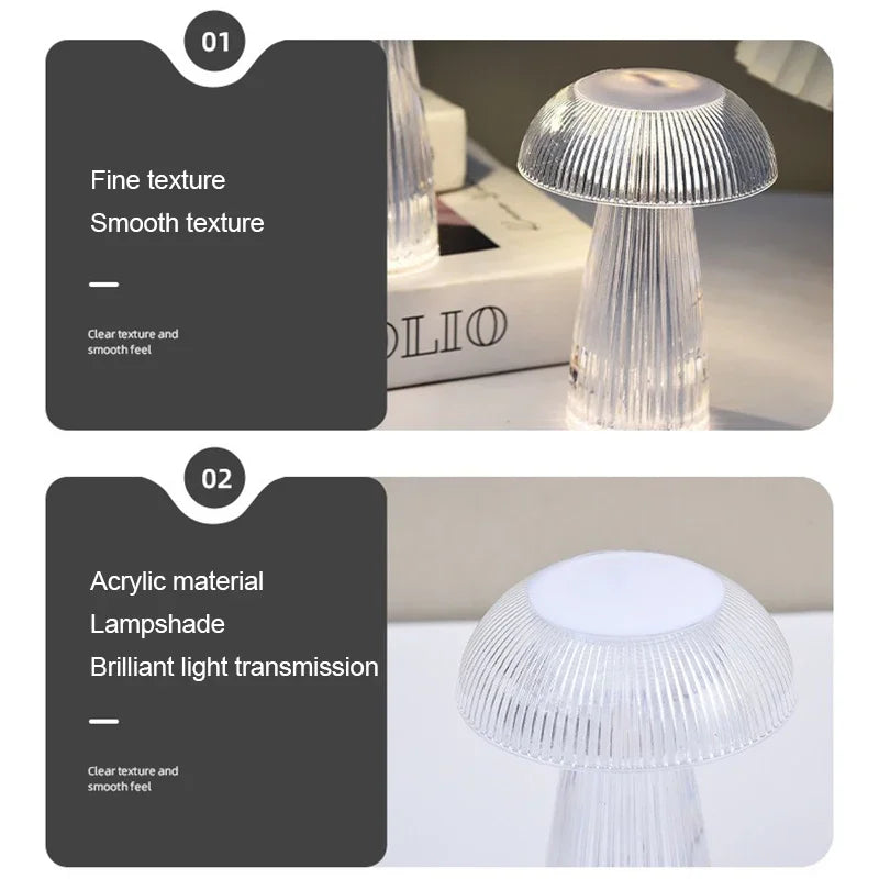 Axyaa Mushroom Table Lamp - Jellyfish Night Light for Bedroom Ambiance