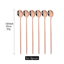 Axyaa 6pcs Stainless Steel Ice Cream Spoons Set for Bars Kitchen