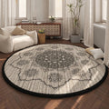 Axyaa Moroccan-Inspired Fluffy Round Rug for Cozy Home Decor