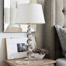 Axyaa Modern White Crystal Ball Table Lamp, LED E27 Desk Light for Living Room