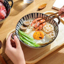 Axyaa Ceramic Double Ear Soup Bowl for Ramen and Noodles