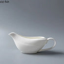 Axyaa 160ml Ceramic Gravy Boat Set in Pure White for Steak Sauce and Specialty Dishes