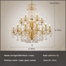 Axyaa Luxury Crystal Candle Chandelier Foyer Pendant Lights