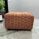 Axyaa Square Rattan Storage Basket with Handle - Hand-woven Plastic Hanging Baskets