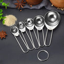 Axyaa Stainless Steel Measuring Spoons Set Kitchen Scoops