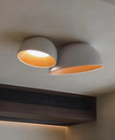 Axyaa Wood Grain LED Ceiling Light with Remote Control - Modern Minimalist Flush Mount Lamp