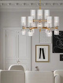 Axyaa Glass Pendant Light LED Chandelier for Classic Villa Home Decor