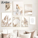 Axyaa Bird Lake Canvas Print Nordic Wall Art Poster for Living Room Decor