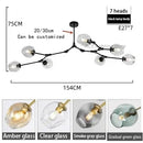 Axyaa Modern Glass Bubble Chandelier for Living Room Dining Island Lighting