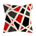 Axyaa Black Red Geometric Abstract Cushion Cover for Stylish Home Decor