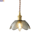 Axyaa Glass Copper LED Pendant Light with Knob Switch - Nordic Style