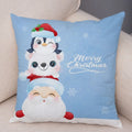 Axyaa Santa Little Penguin Pillowcase 45x45cm Merry Christmas Deer Cushion Cover