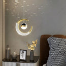Axyaa Moon-and-Stars Pendant Lamp for Bedroom Dining Room Balcony