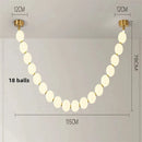 Axyaa White Ball LED Pendant Light Chandelier for Stylish Indoor Decor