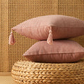 Axyaa Green Tassel Throw Pillow Covers - Boho Farmhouse Decor