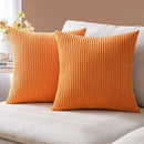Axyaa Christmas Red Striped Corduroy Pillow Covers Set