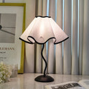 Axyaa Wabi-sabi Petal Table Lamp E27 LED Fabric Shade for Living Room & Bedroom