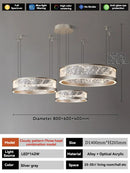 Axyaa Modern Luxury Black Gray Chandelier 60 80cm LED Pendant Light