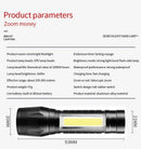 Axya Super Bright LED Flashlight: Waterproof Zoom Torch, High Lumen, USB Charging