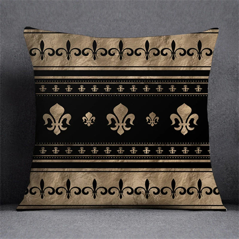 Axyaa Black Gold Plant Design Pillowcase for Elegant Home Decor