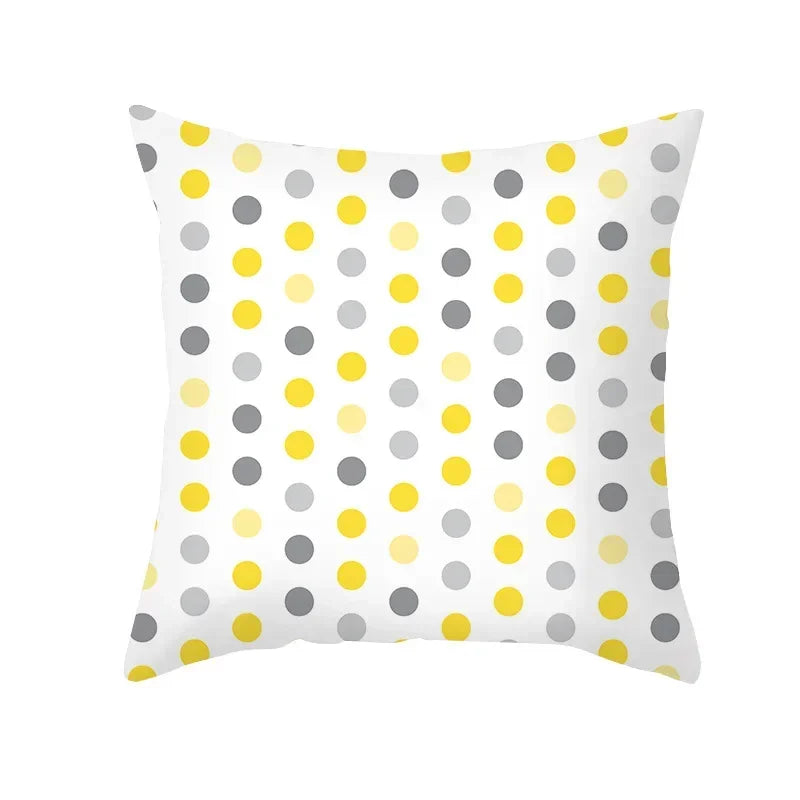 Yellow Gray Geometric Print Pillow Cover 45*45cm for Axyaa - Home Decor Essential